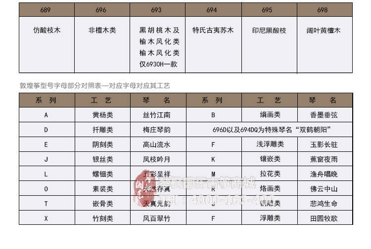 敦煌古筝695FF-玉影长驻(竹简)