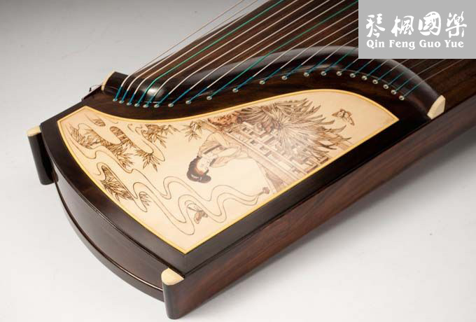 鼎韵古筝905-黑檀烙画