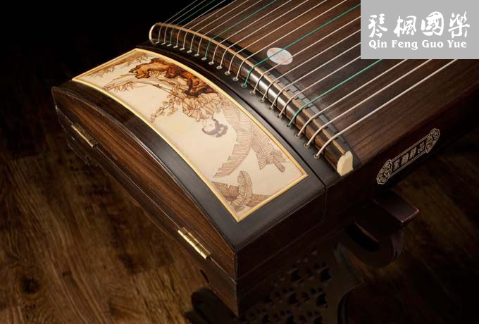 鼎韵古筝905-黑檀烙画