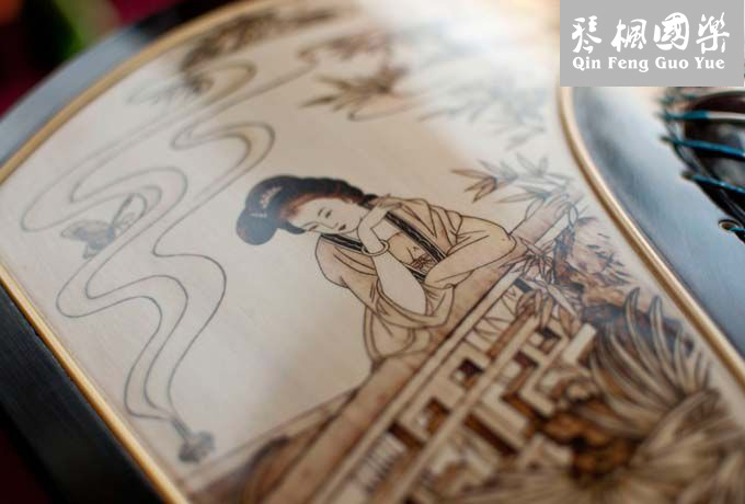 鼎韵古筝905-黑檀烙画