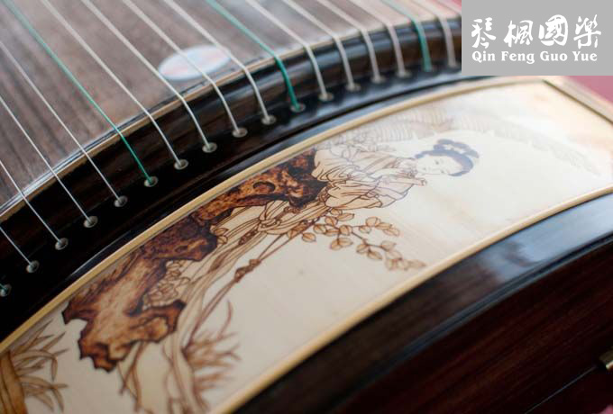 鼎韵古筝905-黑檀烙画