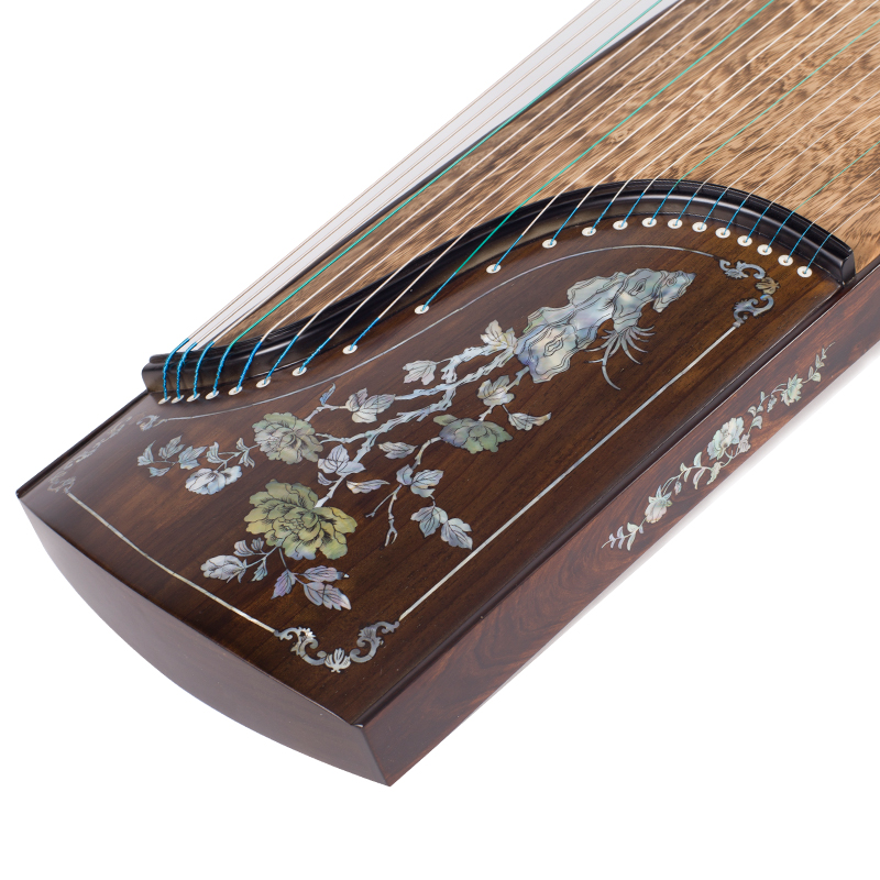 宏声古筝545-胡桃木贝雕(牡丹）