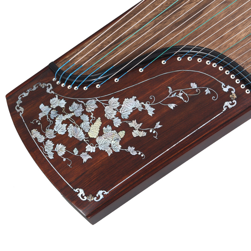 宏声古筝545-胡桃木贝雕（牵牛花）