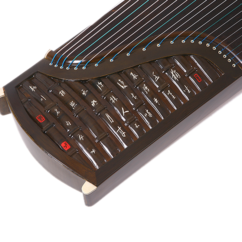 天音古筝-楠木竹节刻诗